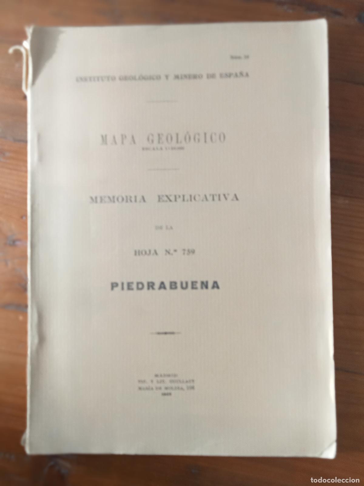 Libros: Instituto Geol&oacute;gico y Minero de Espa&ntilde;a - MAPA GEOLOGICO DE ESPA&Ntilde;A. MEMORIA EXPLICATIVA DE LA HOJA N.