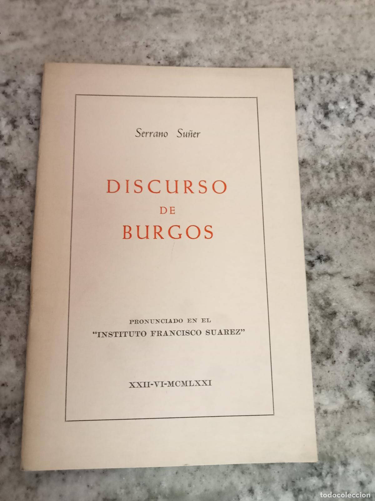 Libros: Ram&oacute;n Serrano Su&ntilde;er - DISCURSO DE BURGOS - Foto 1
