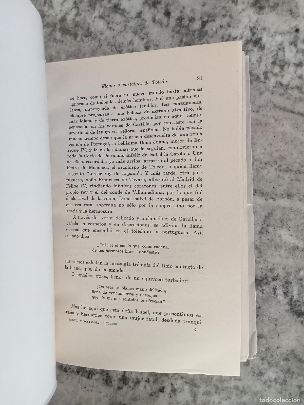 Libros: Gregorio Mara&ntilde;&oacute;n y Posadillo - ELOGIO Y NOSTALGIA DE TOLEDO - Foto 2