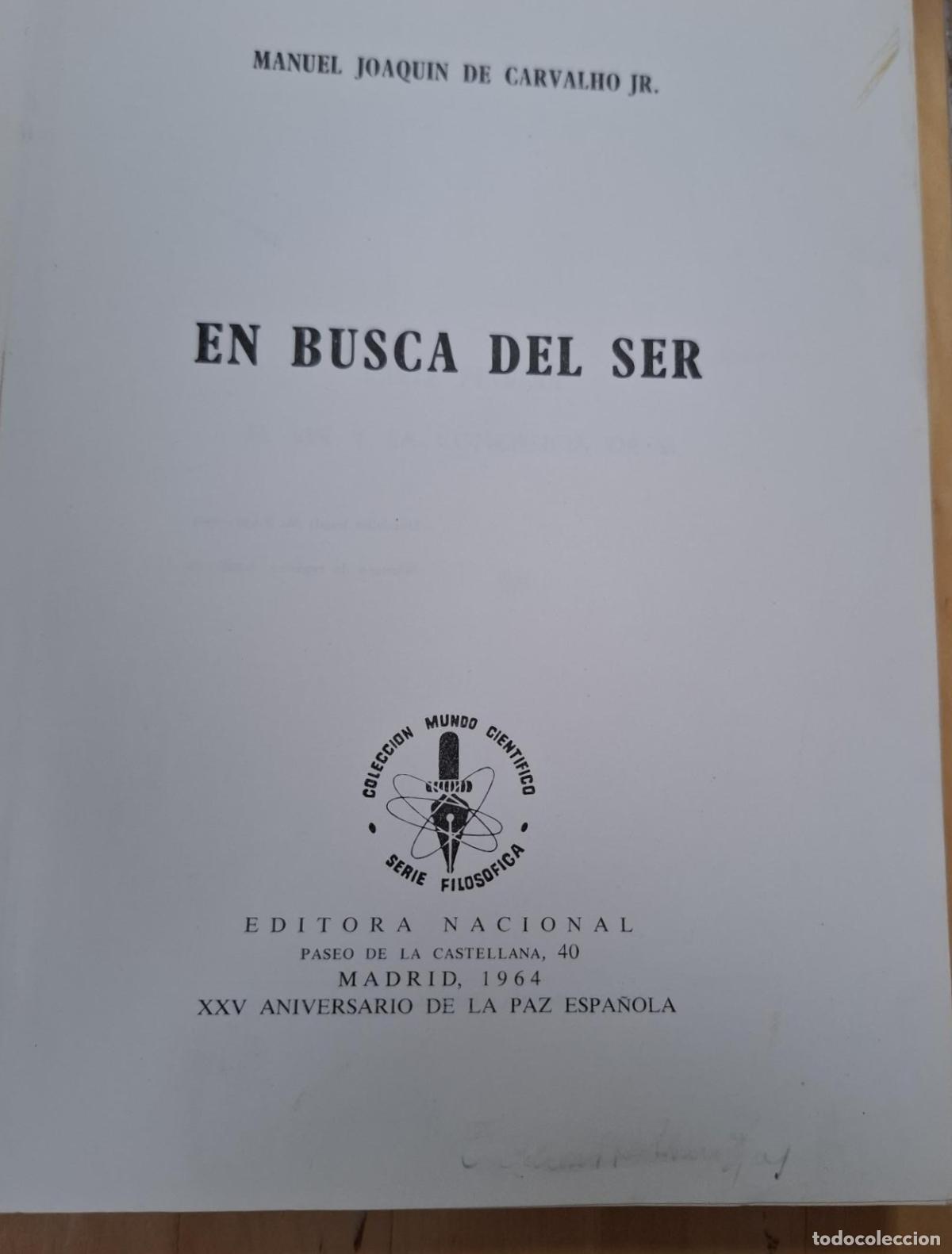 Libros: Manuel Joaqu&iacute;n de Carvalho Jr. - EN BUSCA DEL SER - Foto 3