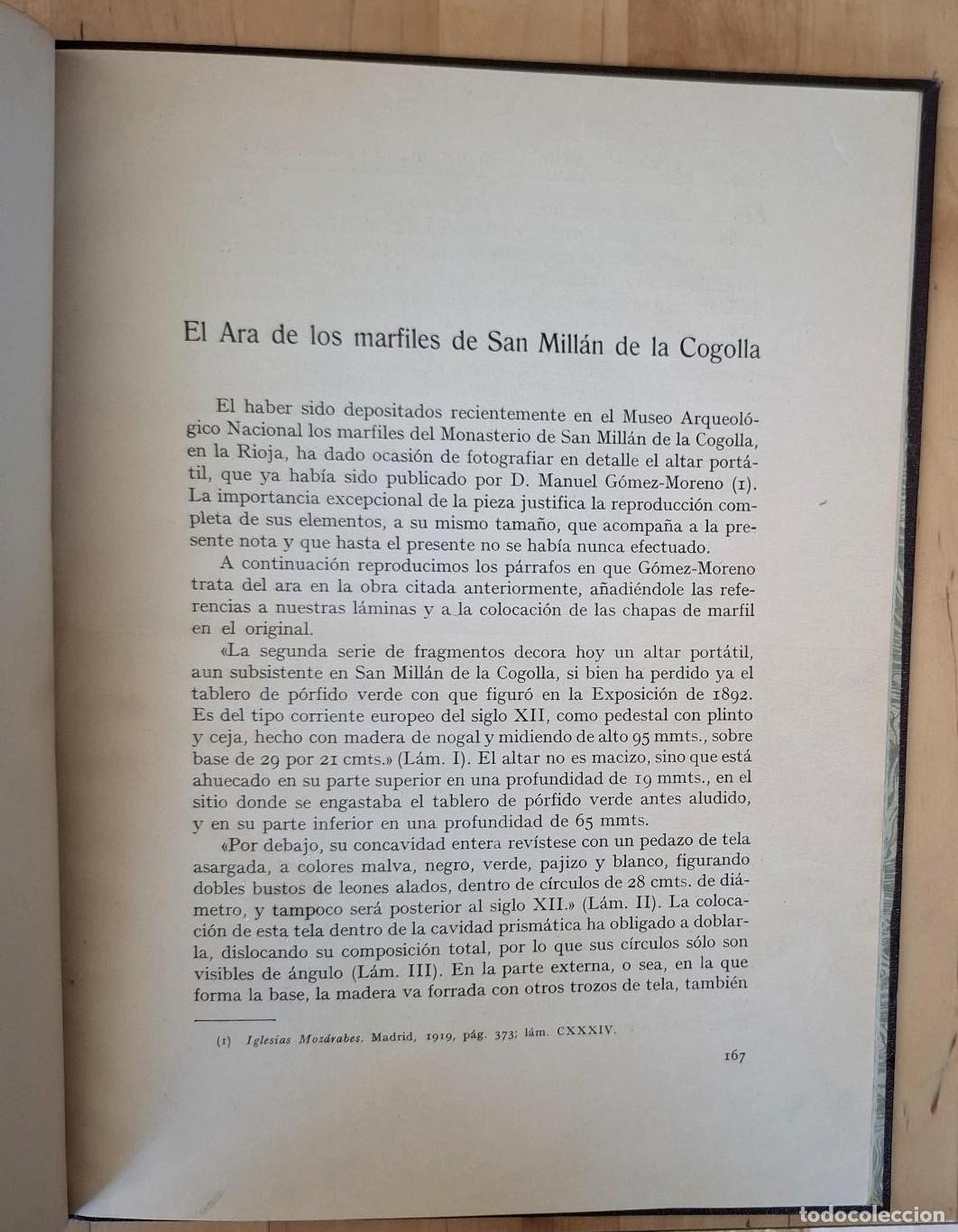 Libros: Manuel G&oacute;mez Moreno - EL ARA DE LOS MARFILES DE SAN MILL&Aacute;N DE LA COGOLLA - Foto 1