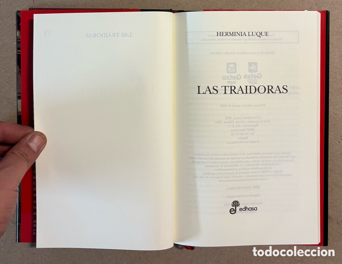 Libros: LAS TRAIDORAS. HERMINIA LUQUE. EDHASA 2021 (1&ordf; EDICI&Oacute;N). - Foto 2