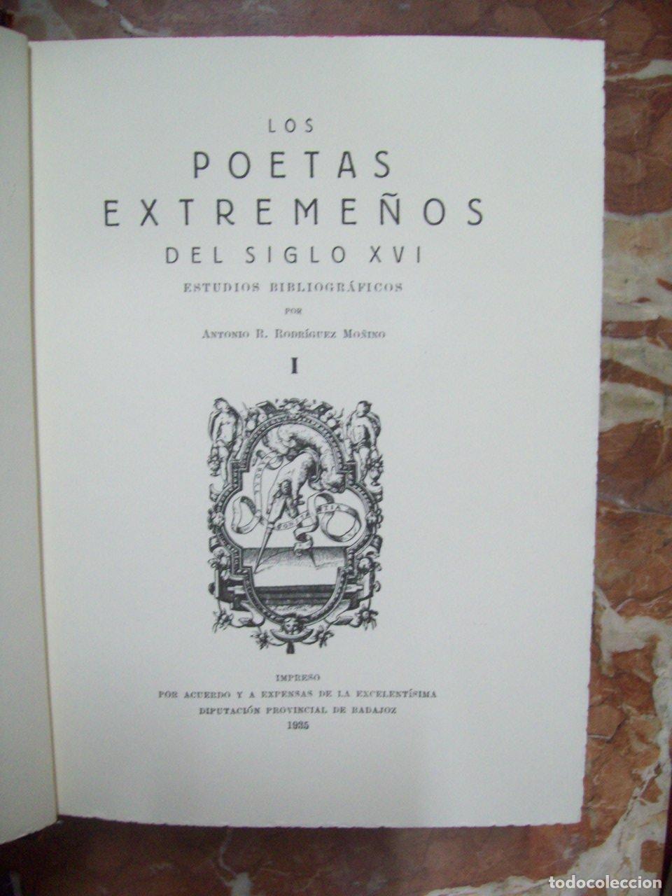 Libri di seconda mano: Rodr&iacute;guez Mo&ntilde;ino, Antonio R. - LOS POETAS EXTREME&Ntilde;OS DEL SIGLO XVI. ESTUDIOS BIBLIOGR&Aacute;FICOS