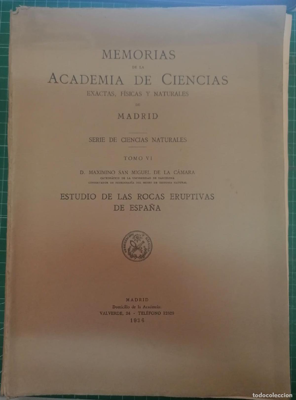 Libros: San Miguel de la C&aacute;mara, Maximino - ESTUDIO DE LAS ROCAS ERUPTIVAS DE ESPA&Ntilde;A
