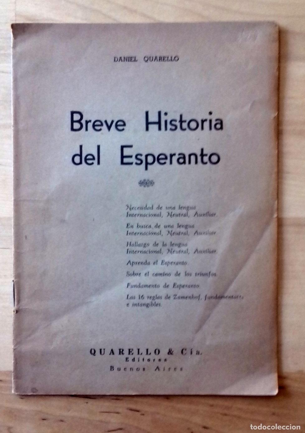 Libros: Daniel Quarello - BREVE HISTORIA DEL ESPERANTO