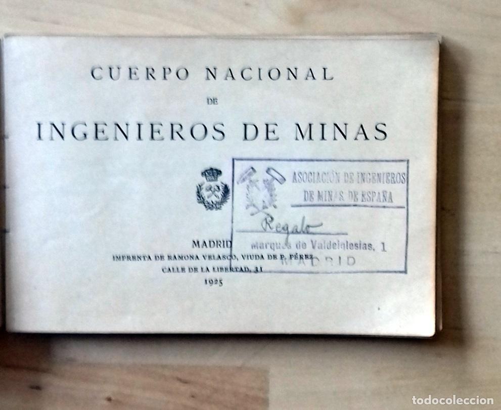 B&uuml;cher: VV.AA. - CUERPO NACIONAL DE INGENIEROS DE MINAS. 1925