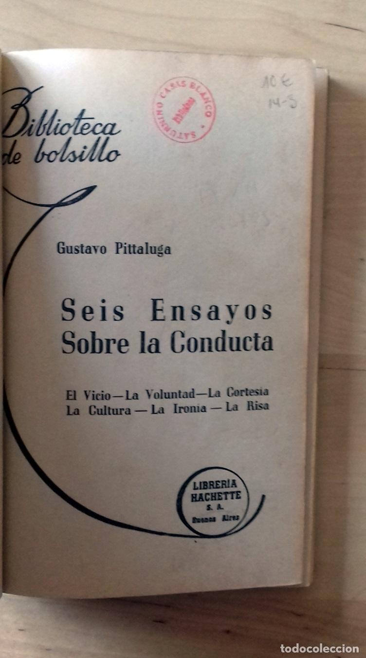 Libros: Gustavo Pittaluga - SEIS ENSAYOS SOBRE LA CONDUCTA - Foto 2