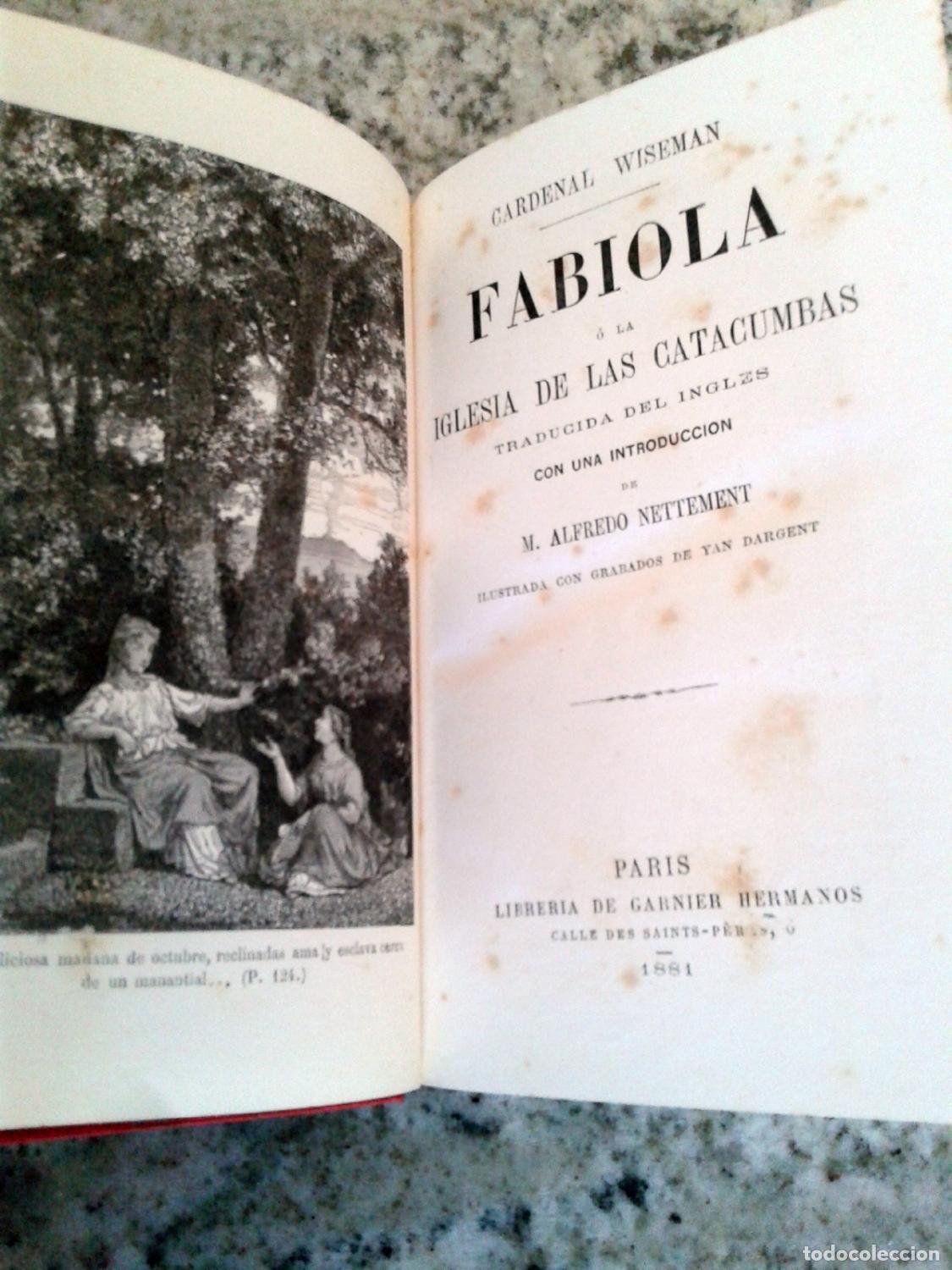 Libros: Cardenal Wiseman - FABIOLA O LA IGLESIA DE LAS CATACUMBAS - Foto 5