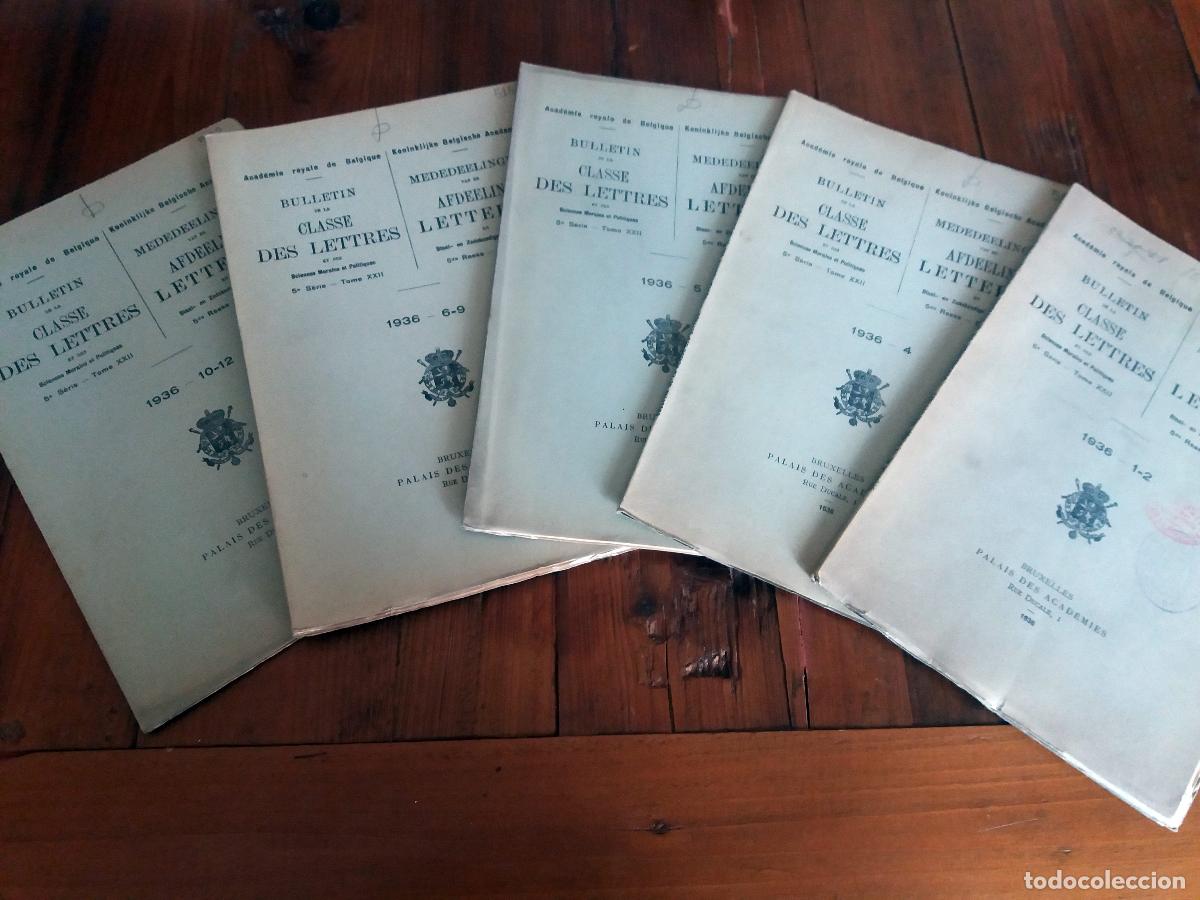 B&uuml;cher: vvaa - BULLETIN DE LA CLASSE DES LETTRES et des Sciences Morales et Politiques. 5&ordm; S&eacute;rie. Tomo XXII.