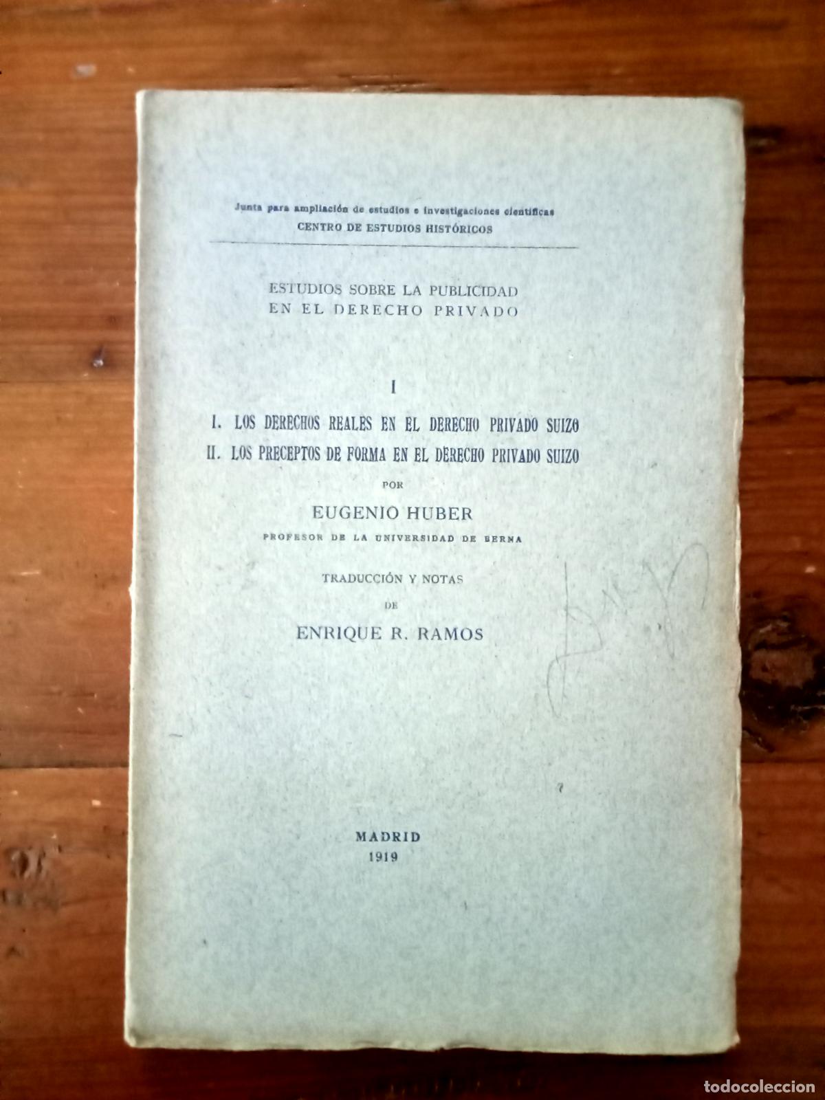 Livres: Eugenio Huber - Enrique Rodr&iacute;guez Ramos trad. y notas - Estudios sobre la publicidad en el Derecho P