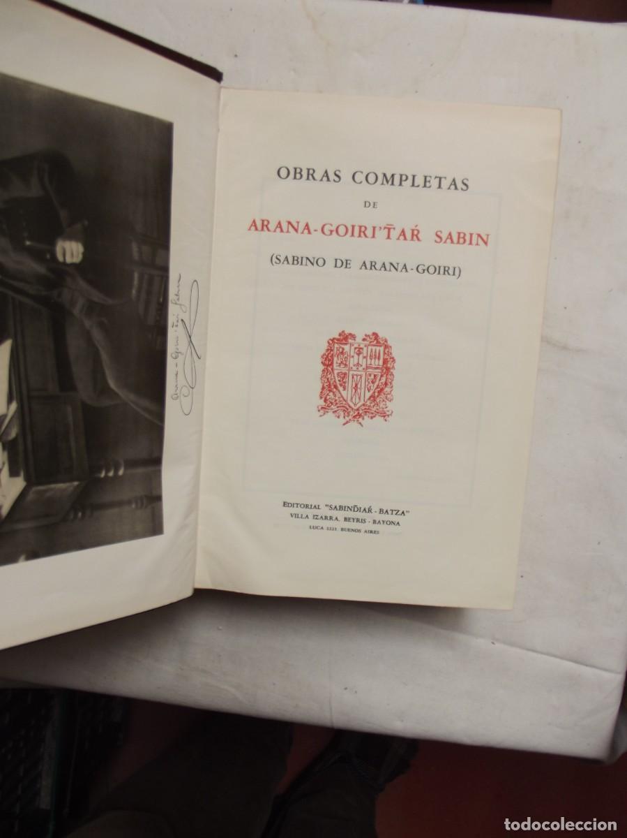 Libros: OBRAS COMPLETAS DE SABINO DE ARANA - GOIRI - Foto 3