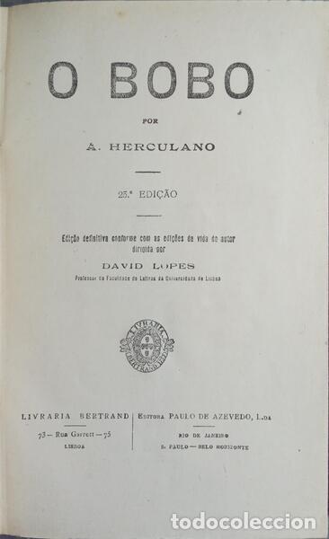 Libros: HERCULANO. (Alexandre) - O BOBO. - Foto 1