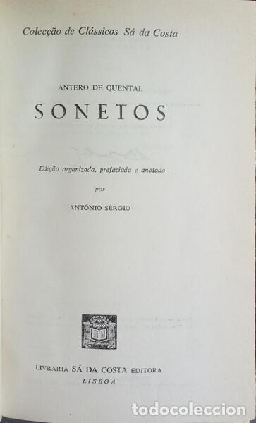 Libros: QUENTAL. (Antero de) - SONETOS. - Foto 1