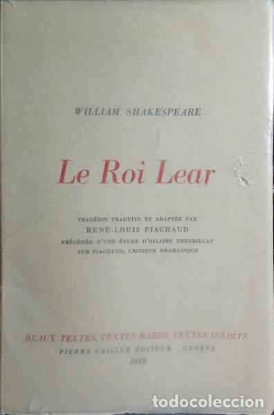 Libros: SHAKESPEARE. (William) - LE ROI LEAR. - Foto 1