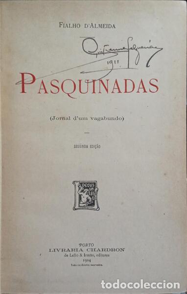 Libri di seconda mano: FIALHO DE ALMEIDA. (Jos&eacute; Valentim) - PASQUINADAS. [2.&ordf; EDI&Ccedil;&Atilde;O]