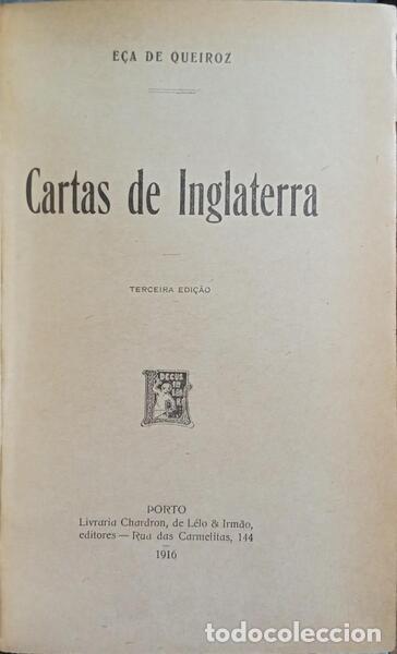 Libros: E&Ccedil;A DE QUEIROZ. (Jos&eacute; Maria de) - CARTAS DE INGLATERRA. - Foto 1
