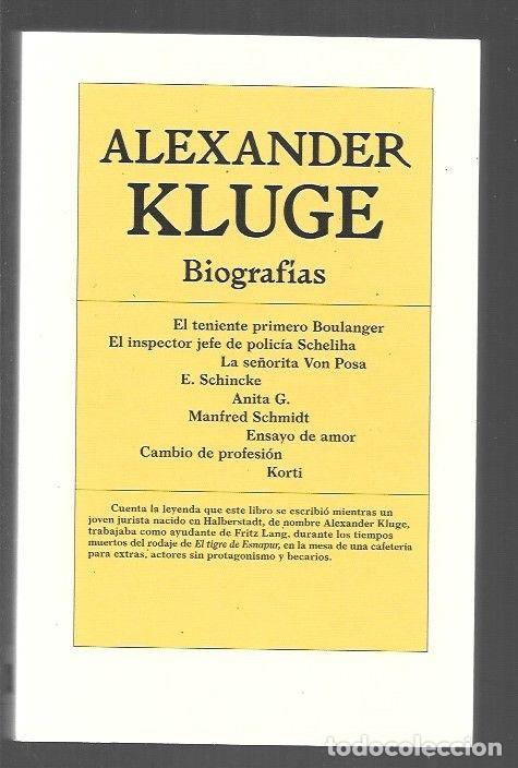 Libros: BIOGRAFIAS - KLUGE, ALEXANDER - Foto 1