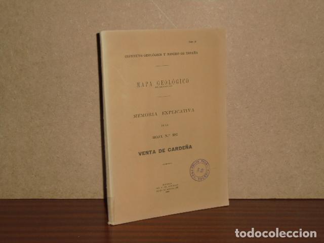 Libros: MAPA GEOL&Oacute;GICO DE ESPA&Ntilde;A - MEMORIA EXPLICATIVA DE LA HOJA N&ordm; 882 - VENTA DE CARDE&Ntilde;A - VV. AA.