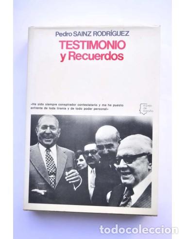 Libros: Testimonio y recuerdos - SAINZ RODR&Iacute;GUEZ, Pedro - Foto 1