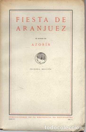 Libros: FIESTA DE ARANJUEZ. - AZORIN. - Foto 1