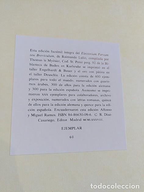 Libros: ELECTORIUM PARVUM SEU BREVICULUM - Raimundo Lulio - Foto 5