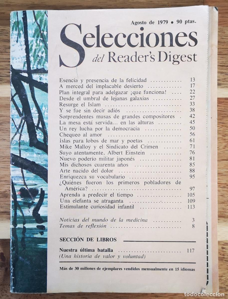 Libros: SELECCIONES DEL READERS DIGEST - Agosto 1979 - Castellano - Foto 1