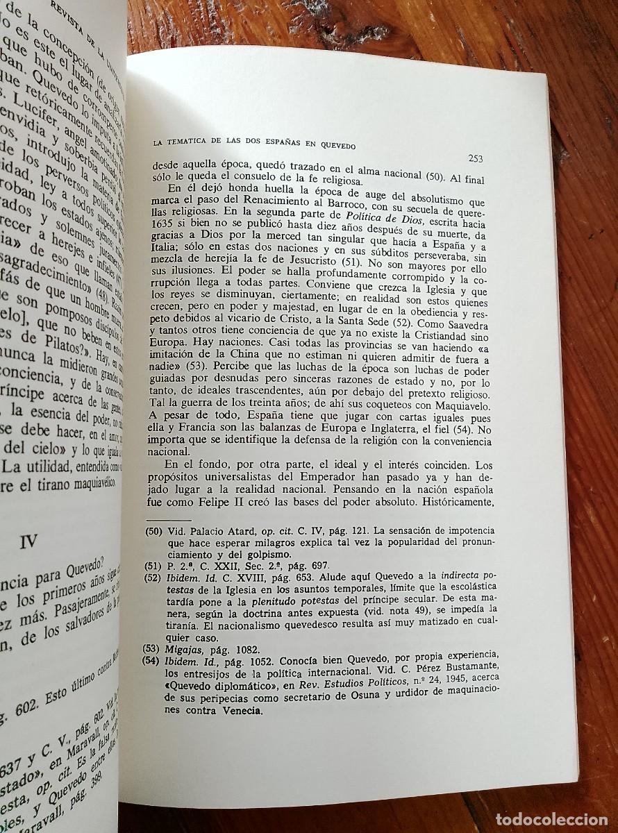 Libros: Dalmacio Negro Pav&oacute;n - LA TEMATICA DE LAS DOS ESPA&Ntilde;AS EN QUEVEDO. Separata - Foto 2