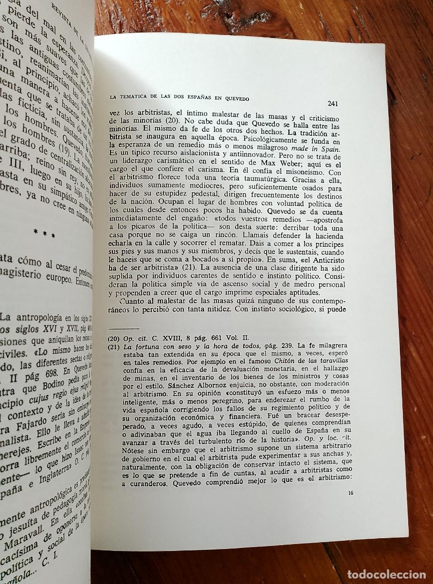 Libros: Dalmacio Negro Pav&oacute;n - LA TEMATICA DE LAS DOS ESPA&Ntilde;AS EN QUEVEDO. Separata - Foto 3