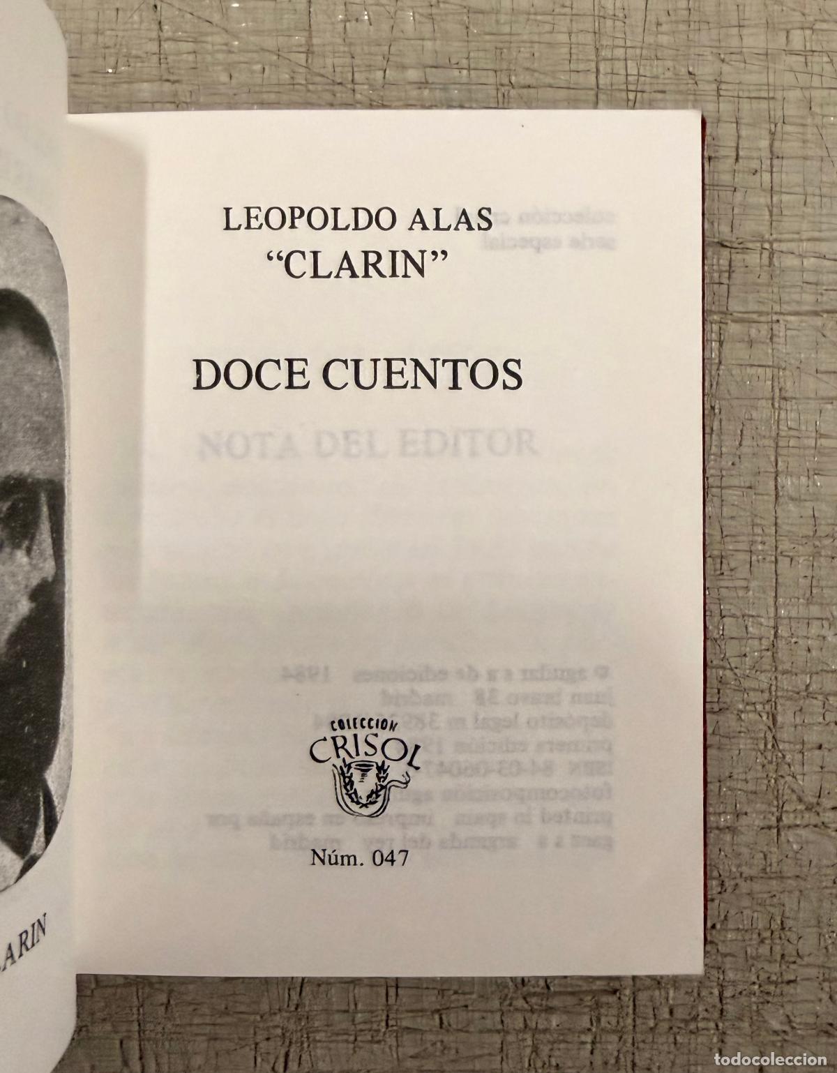 Libros: DOCE CUENTOS (Crisol&iacute;n 47). - ALAS, LEOPOLDO CLAR&Iacute;N. - Foto 2