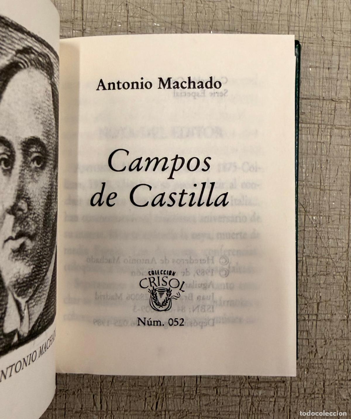Libros: CAMPOS DE CASTILLA (Crisol&iacute;n 52). - MACHADO, ANTONIO. - Foto 2