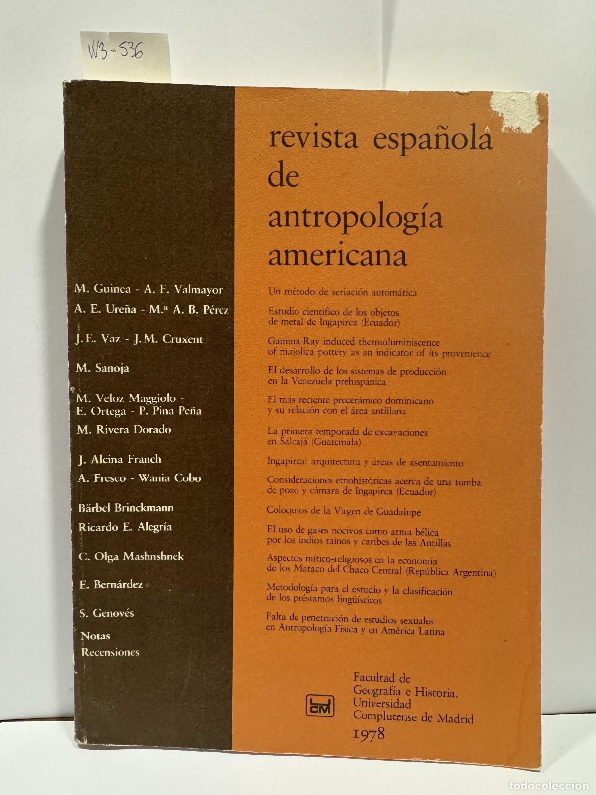 Libros: V.V. A.A. - Revista Espa&ntilde;ola de Antropolog&iacute;a Americana.