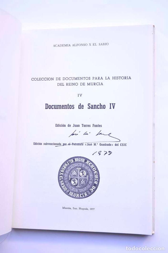 Libros: Documentos de Sancho IV - Edici&oacute;n de Juan Torres Fontes - Foto 2