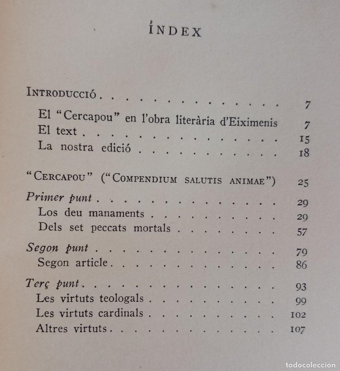 Libros: Cercapou. (Volum I). - EIXIMENIS, Francesc: - Foto 4