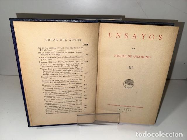 Libros: ENSAYOS TOMO III MIGUEL DE UNAMUNO - Foto 1