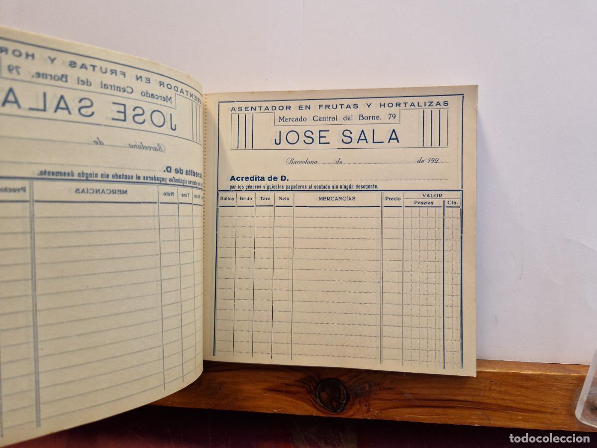 Libri di seconda mano: HOJAS DE BLOCK PARA FACTURAS.MERCADO CENTRAL DEL BORNE-BARRACA JOSE SALA