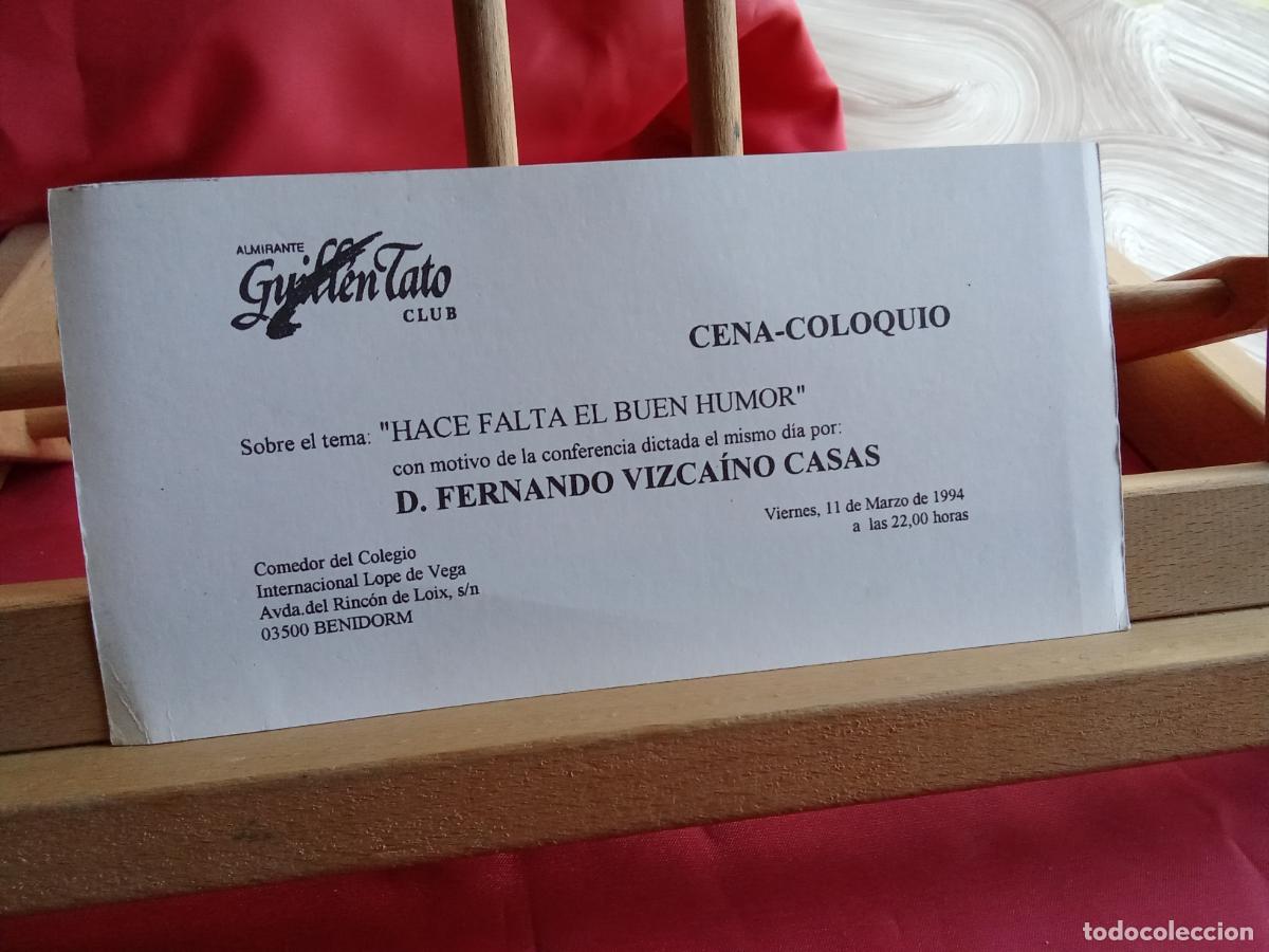 Libros: Tarjeta de invitaci&oacute;n D. Fernando Vizca&iacute;no Casas Benidorm 1994 Papel 41