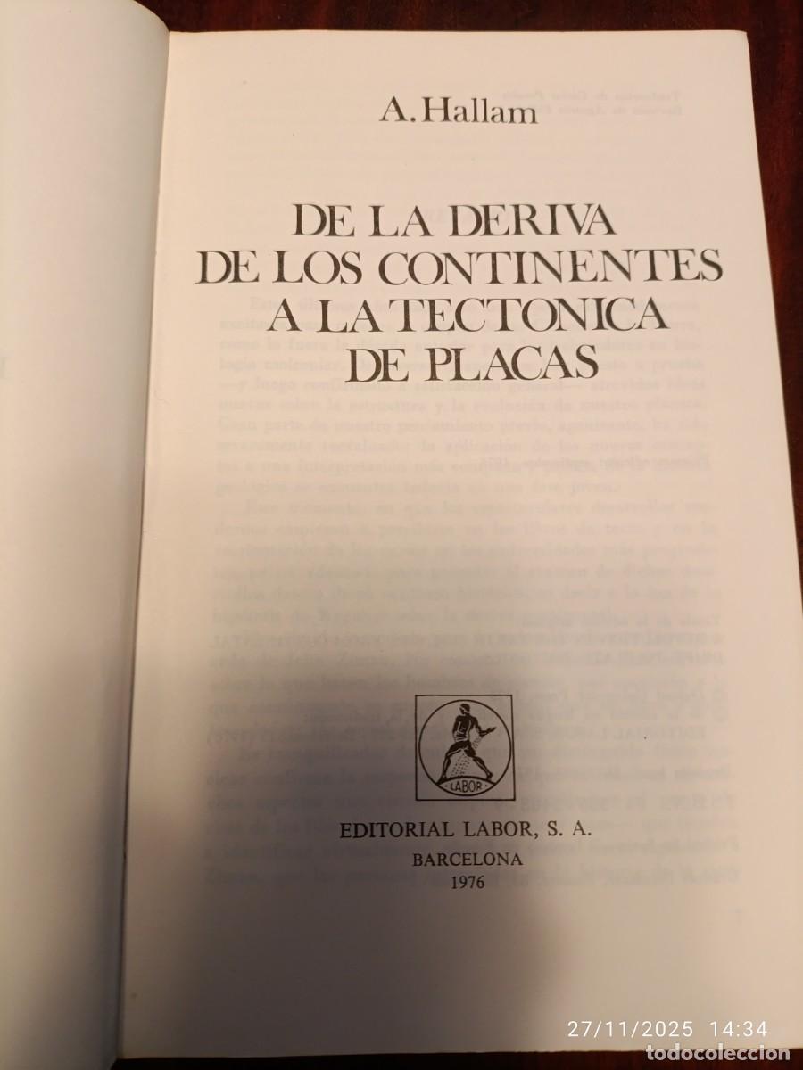 Libros: De la deriva de los continentes a la tect&oacute;nica de placas. A. Hallam - Foto 3