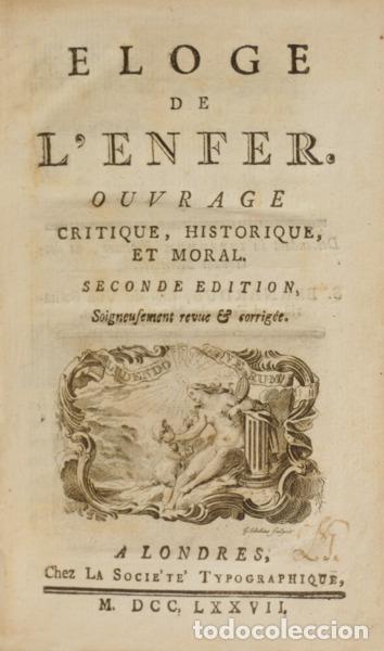 Livres: BERNARD. (Jean-Fr&eacute;d&eacute;ric) - ELOGE DE L&rsquo;ENFER.
