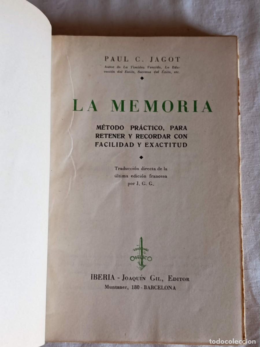 Libros: M&eacute;todo pr&aacute;ctico para desarrollar la memoria Paul Jagot - Foto 3