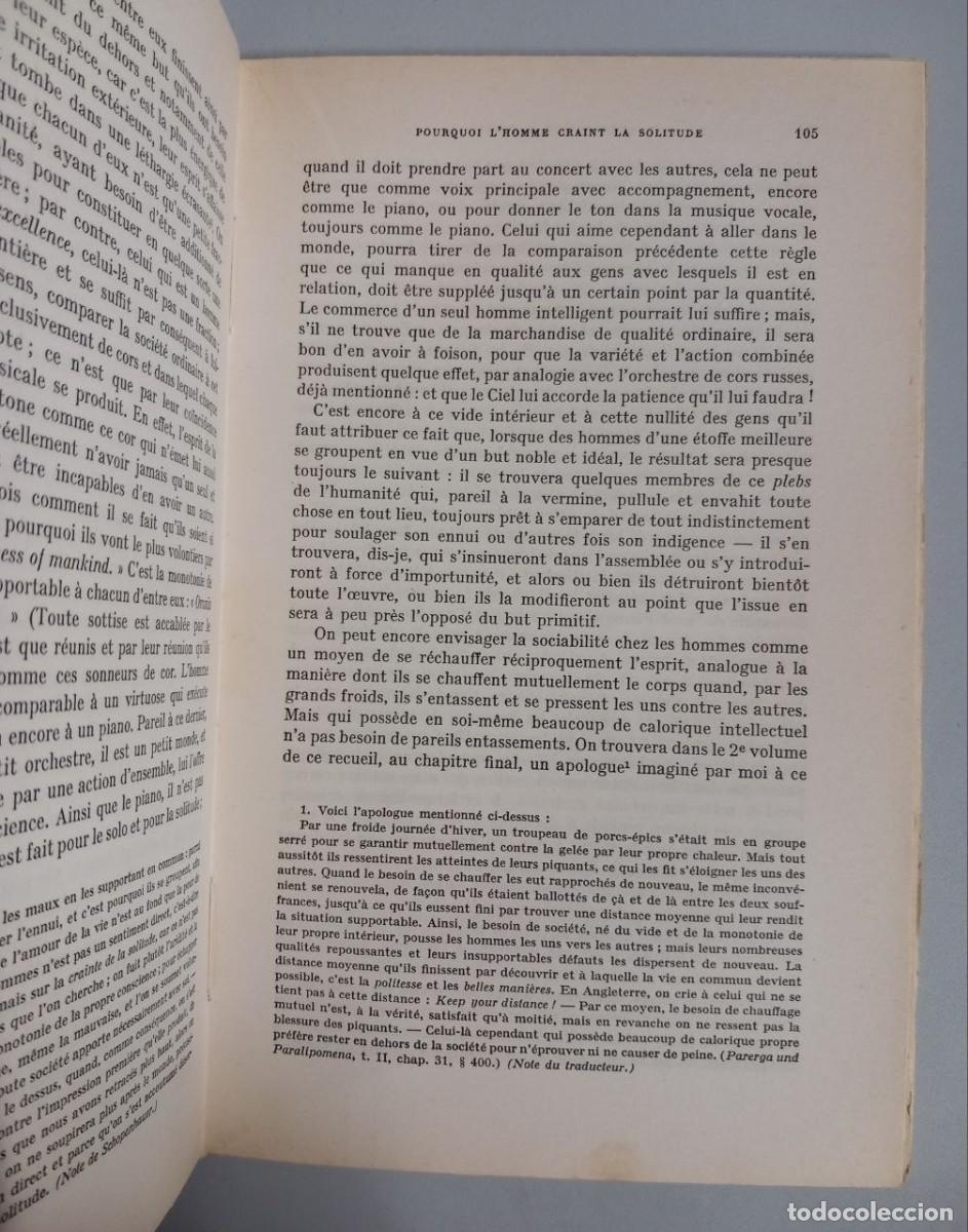 Libros: Aphorismes sur la sagesse dans la vie. - SCHOPENHAUER: - Foto 4