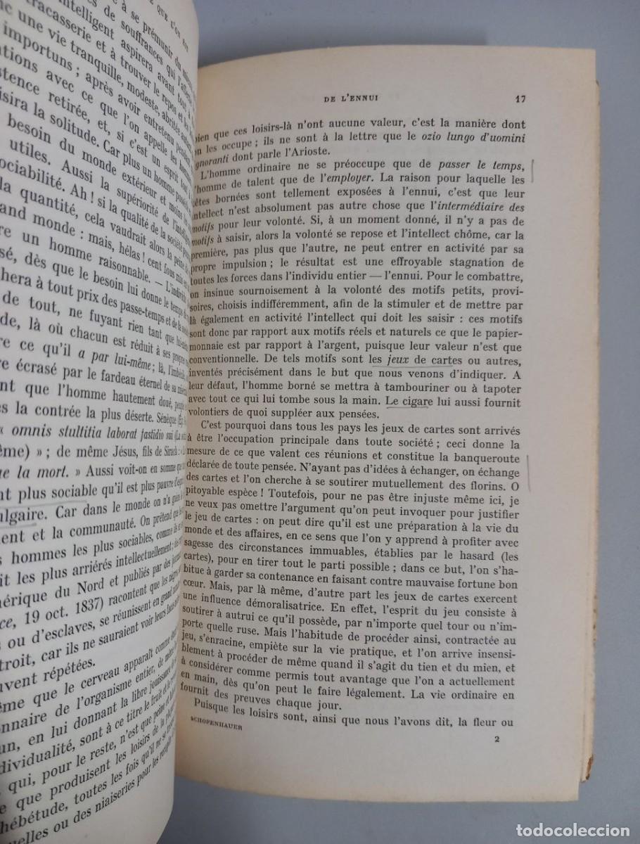 Libros: Aphorismes sur la sagesse dans la vie. - SCHOPENHAUER: - Foto 6