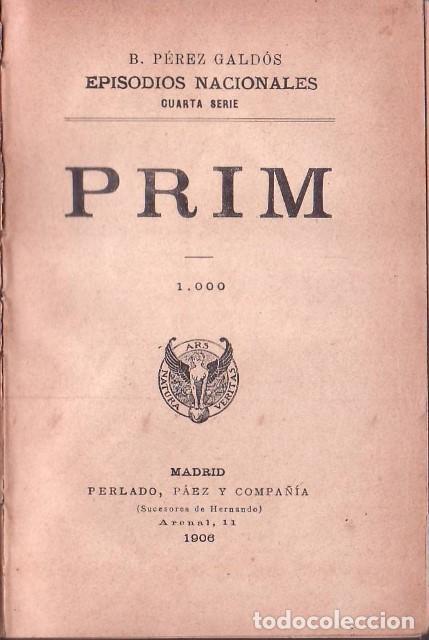 Libros: PEREZ GALDOS, Benito.- - Prim. - Foto 1