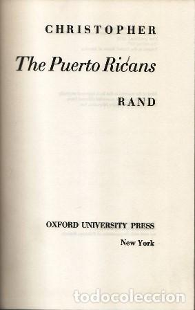 Libros: RAND, Christopher.- - The Puerto Ricans. - Foto 1