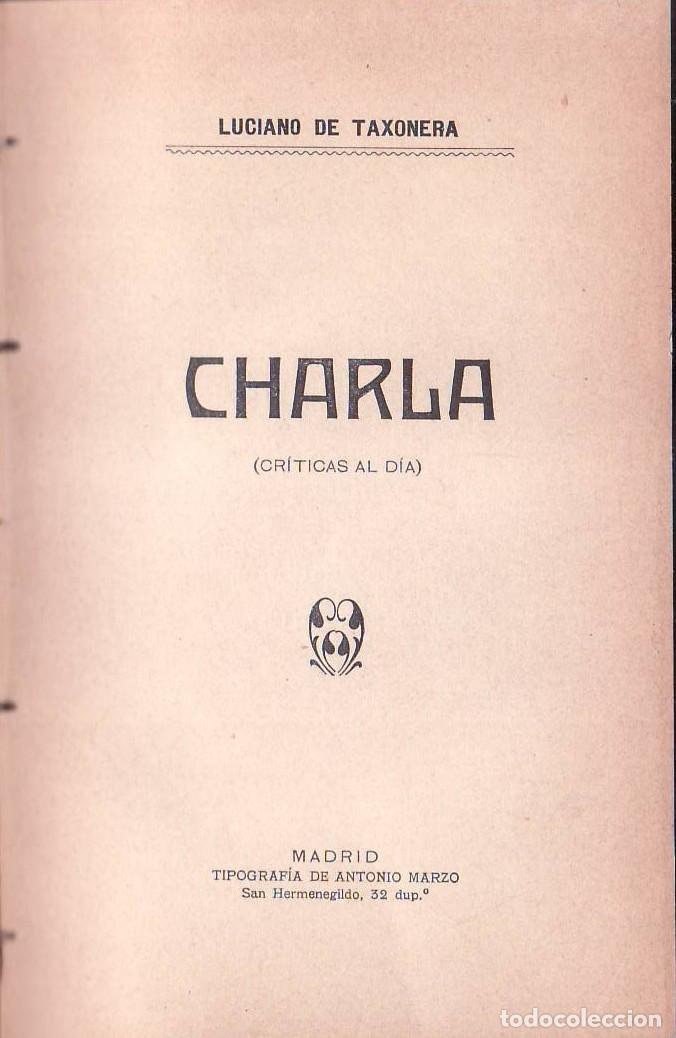 Libros: TAXONERA, Luciano de.- - Charla. - Foto 1