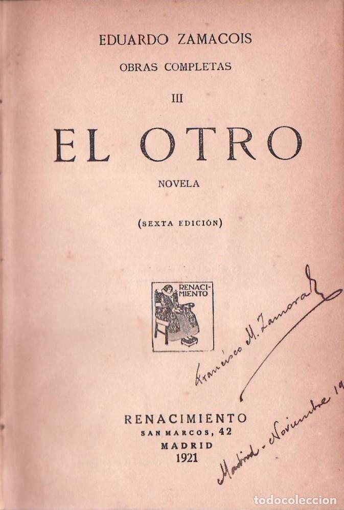 Libros: ZAMACOIS, Eduardo.- - El otro. Novela. - Foto 1