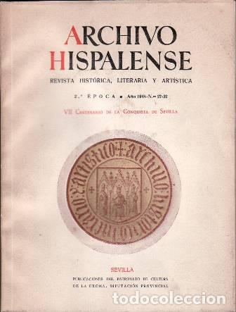 books: ARCHIVO HISPALENSE. Revista hist&oacute;rica, literaria y art&iacute;stica. 2&ordf; &eacute;poca, n&ordm; 27-32.- N&uacute;mero monogr&aacute;fic