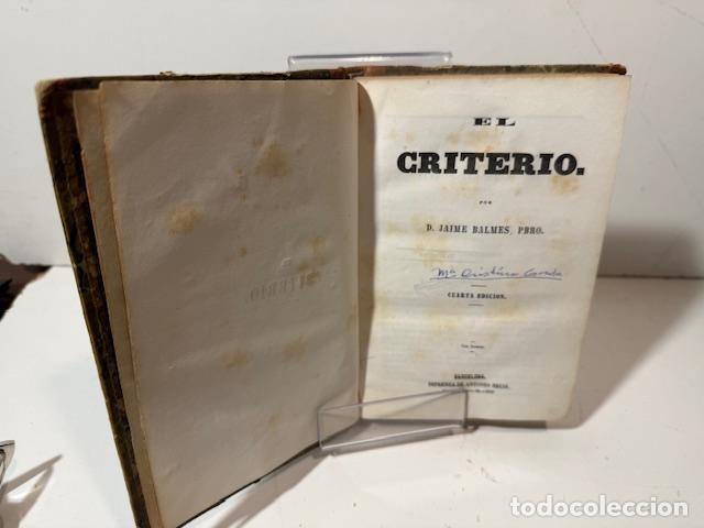Libros: EL CRITERIO JAIME BALMES 1857 - Foto 3