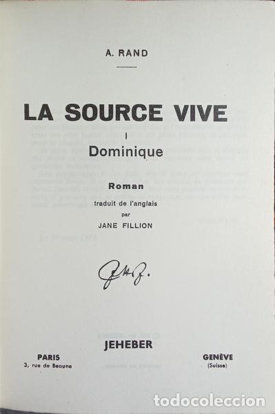 Libros: RAND. (Ayn) - LA SOURCE VIVE. [2 VOLS.] - Foto 2