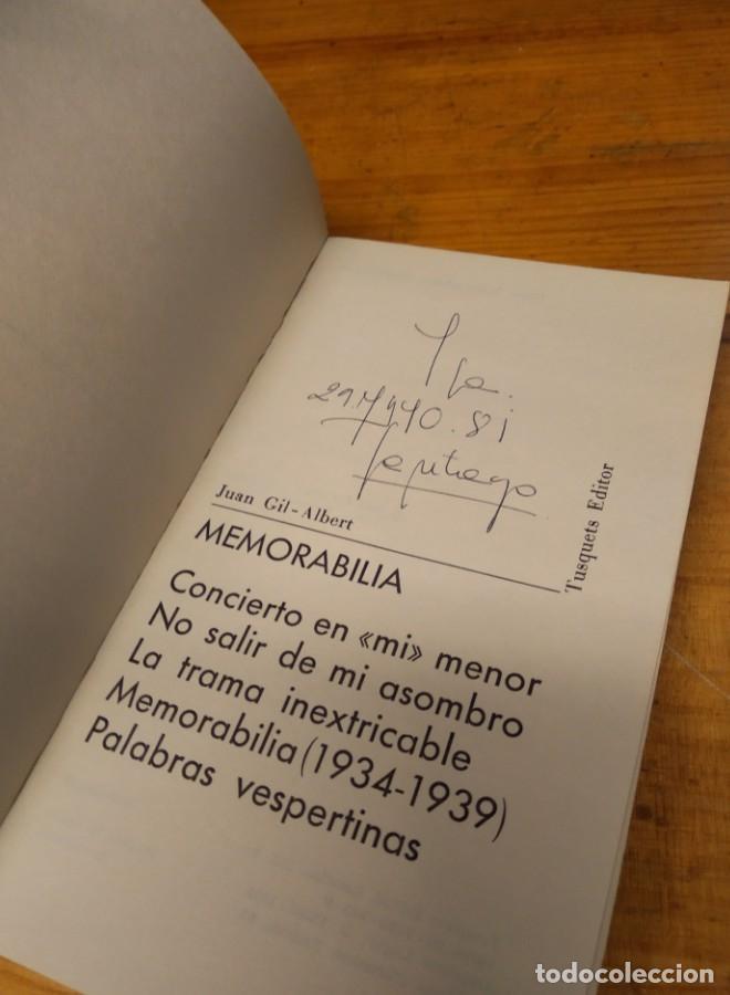 Libros: MEMORABILIA. JUAN GIL ALBERT - - Foto 3