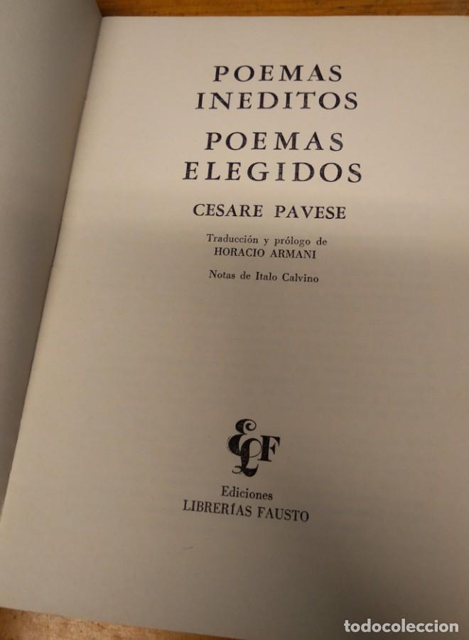Libros: POEMAS IN&Eacute;DITOS. POEMAS ELEGIDOS. CESARE PAVESE - - Foto 3